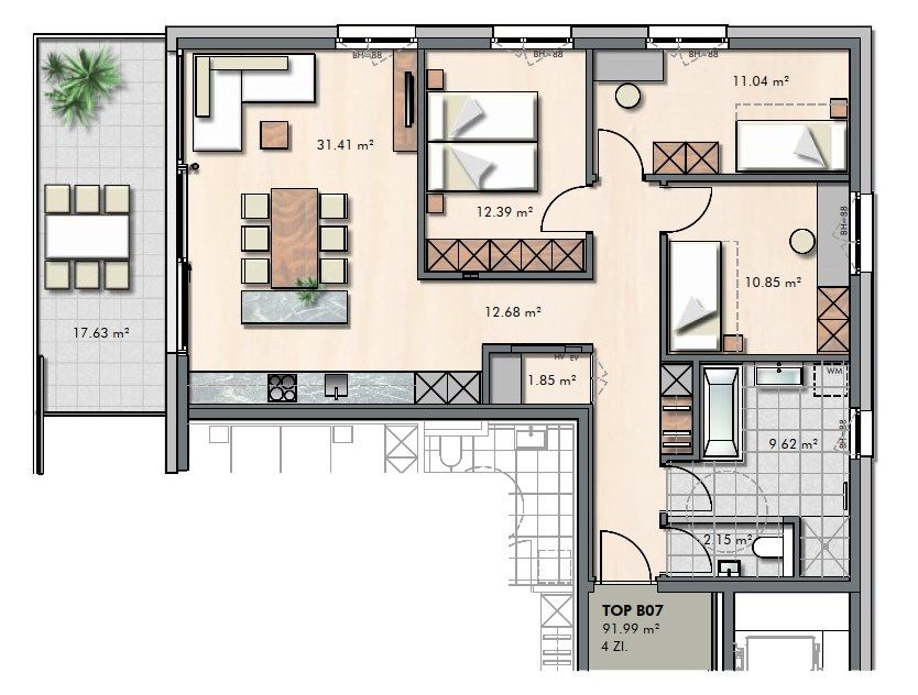 Neubau! Hochwertig ausgestattete 4-Zimmer-Wohnung im Grünen mit großer Süd-West-Terrasse – 10