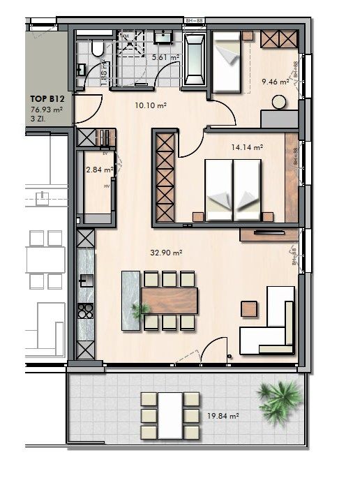 Exklusive Neubauwohnung: 3 Zimmer, hochwertige Ausstattung & große Süd-Ost-Terrasse – 10