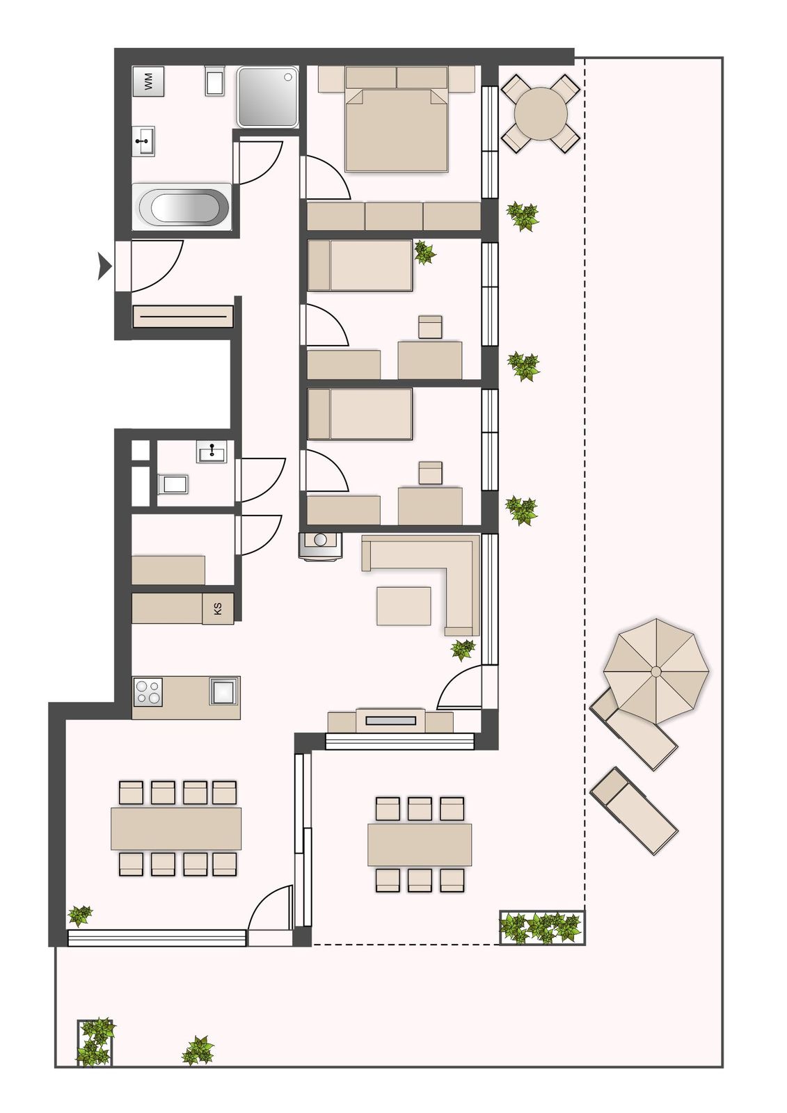 4-Zimmer-Dachterrassenwohnung mit 145 m² Traum-Terrasse – 24