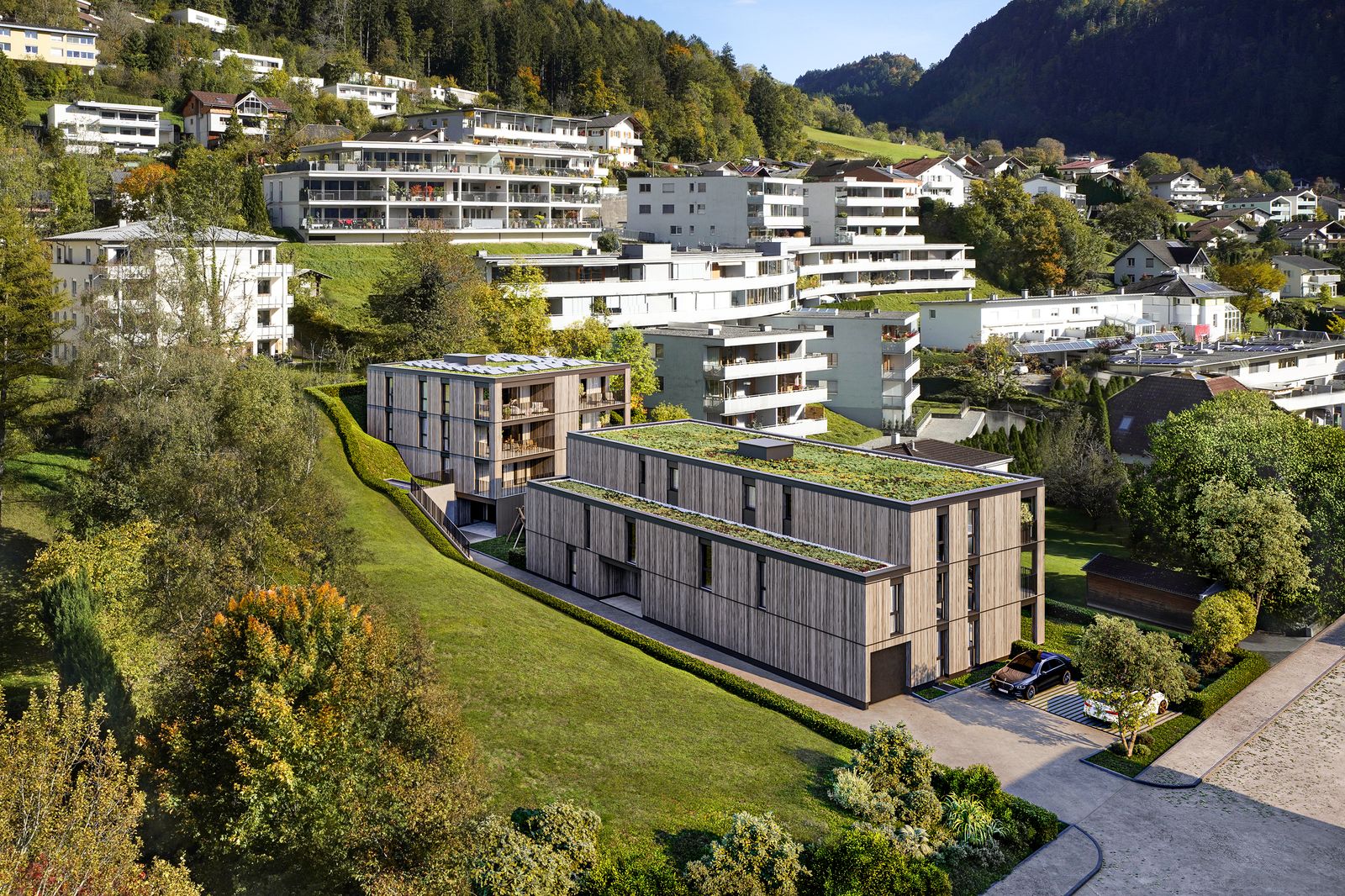 Moderne 3-Zimmer-Dachgeschosswohnung mit Terrasse in grüner Oase